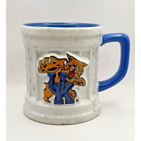 UK University of Kentucky Coffee Mug Cup Marble Column Design NCAA Wildcats Used - Picture 1 of 9